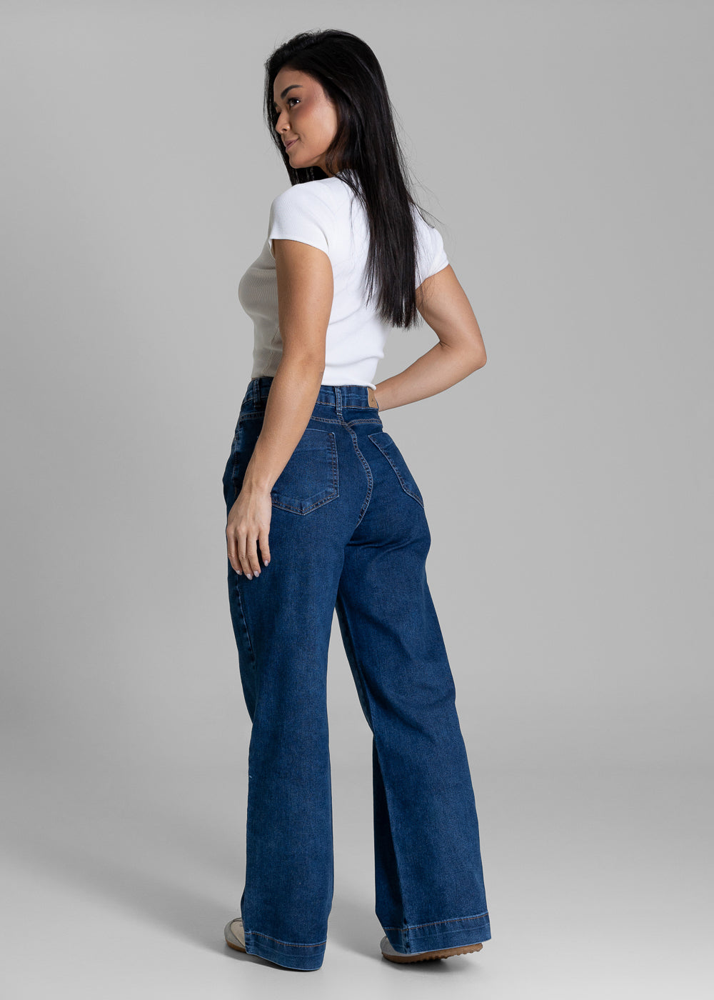 Calça Jeans Sawary Wide Leg Petit - 283891 AZUL