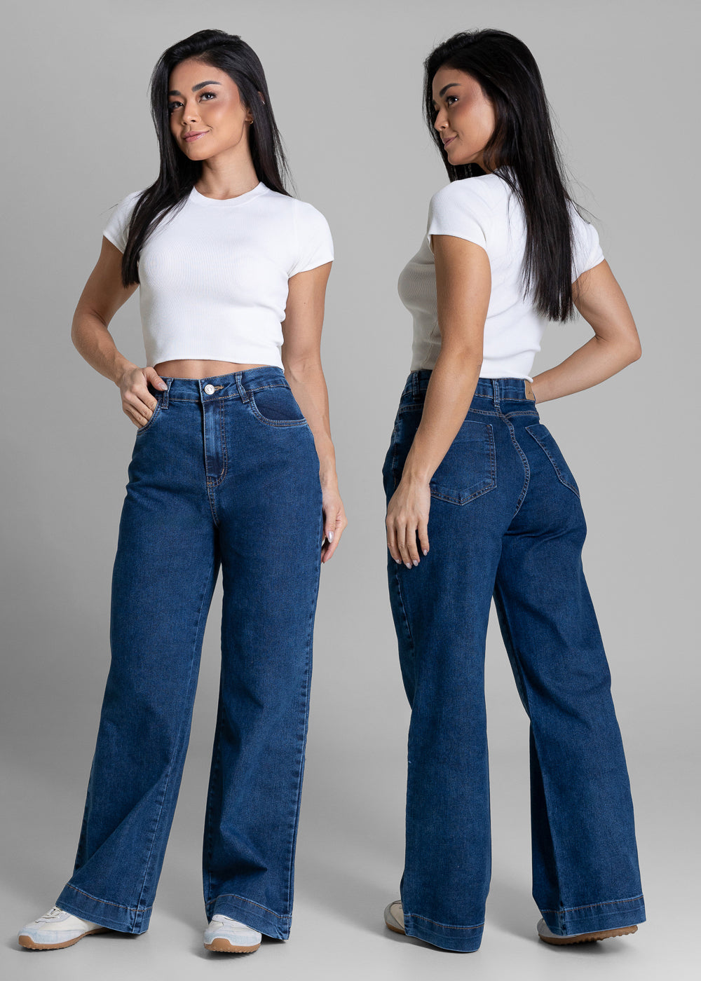 Calça Jeans Sawary Wide Leg Petit - 283891 AZUL