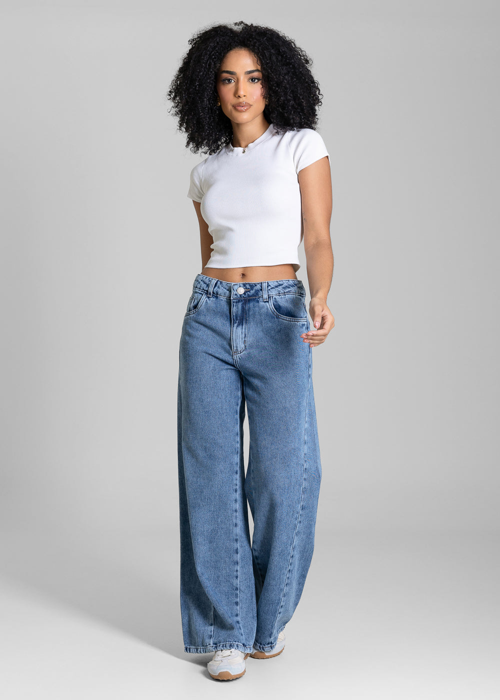 Calça Jeans Sawary Wide Leg Petit - 283892 AZUL