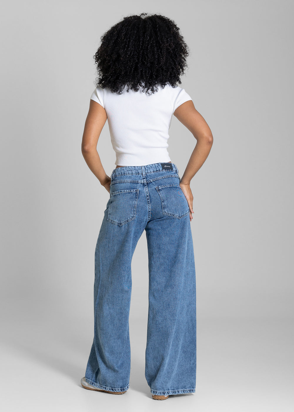 Calça Jeans Sawary Wide Leg Petit - 283892 AZUL