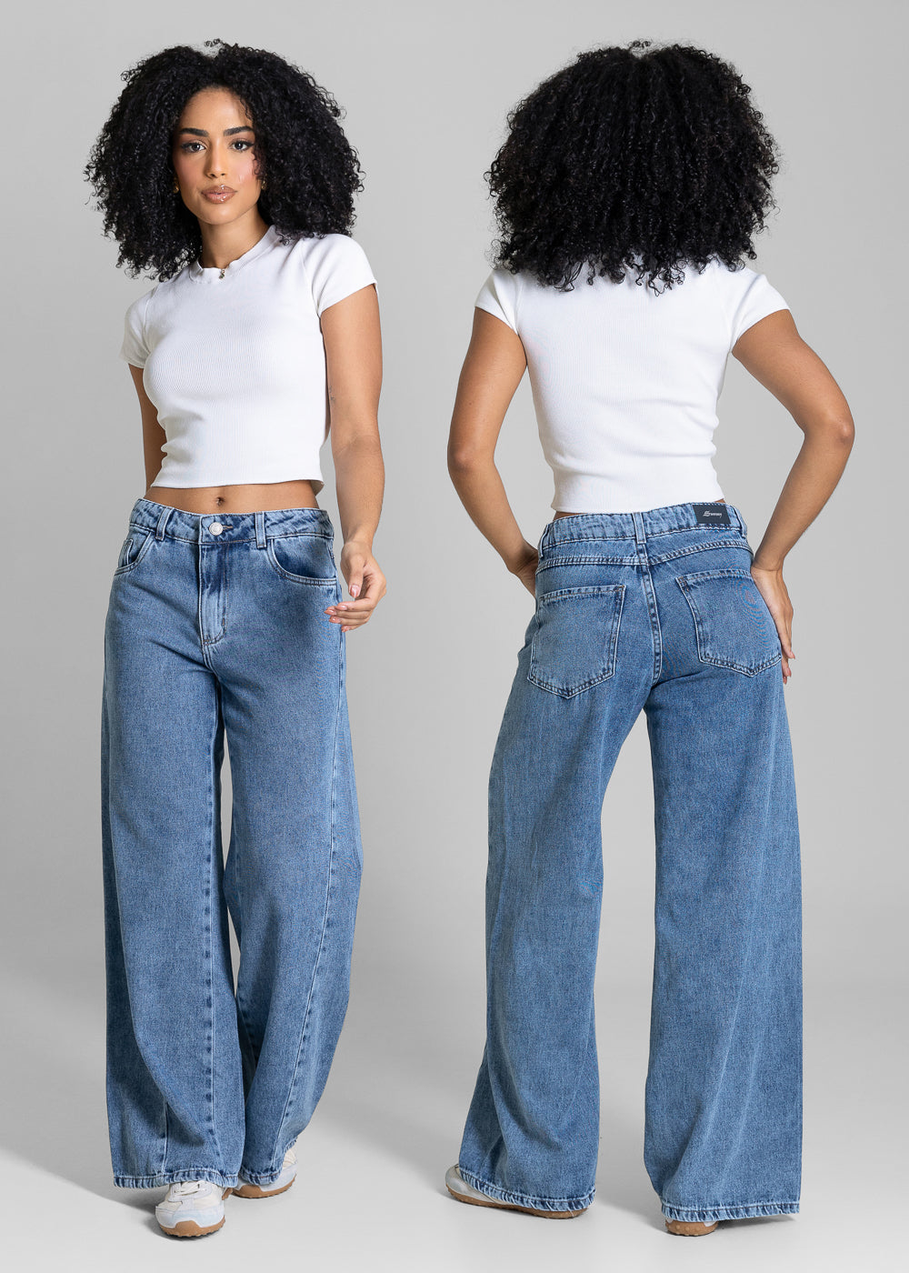 Calça Jeans Sawary Wide Leg Petit - 283892 AZUL