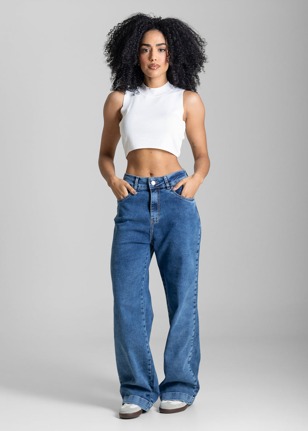 Calça Jeans Sawary Wide Leg Petit -  283893 AZUL