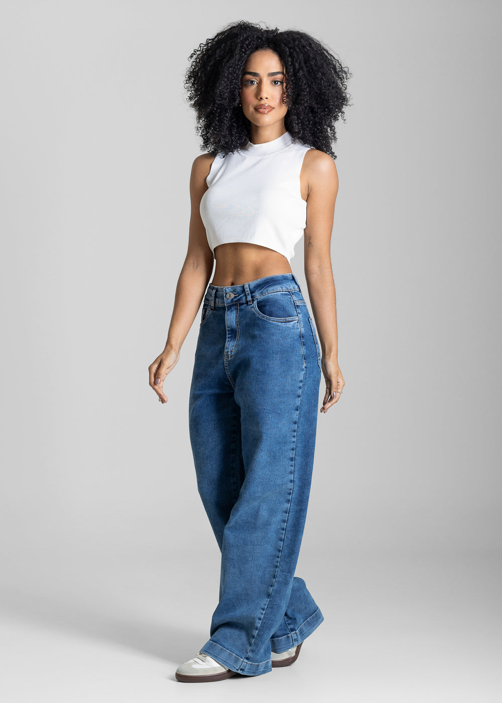 Calça Jeans Sawary Wide Leg Petit -  283893 AZUL