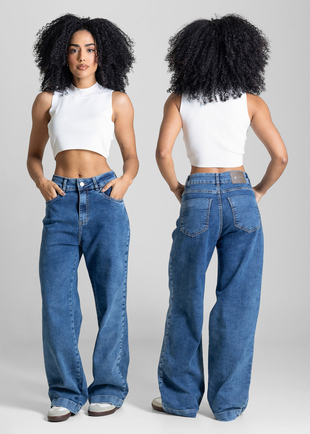 Calça Jeans Sawary Wide Leg Petit -  283893 AZUL