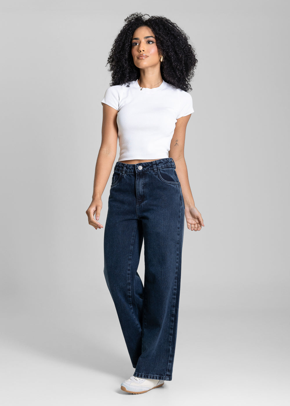 Calça Jeans Sawary Wide Leg Petit - 283895 AZUL