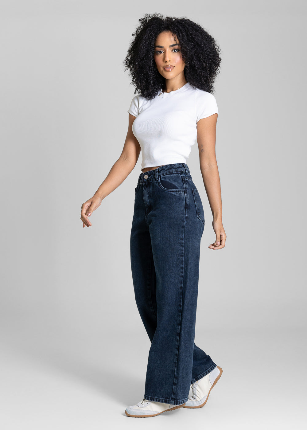 Calça Jeans Sawary Wide Leg Petit - 283895 AZUL