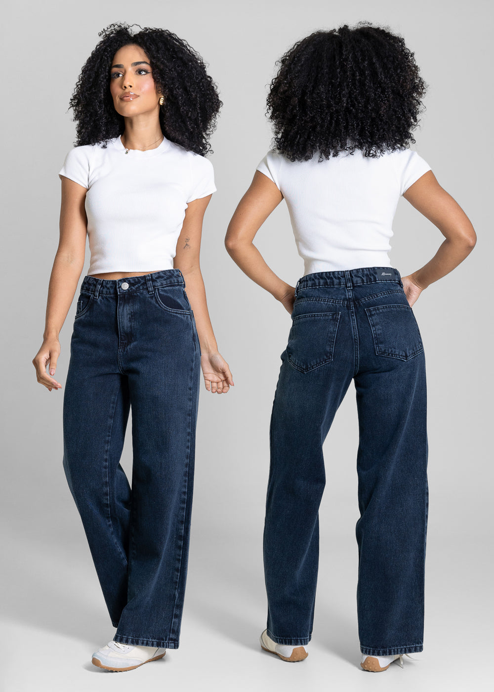 Calça Jeans Sawary Wide Leg Petit - 283895 AZUL