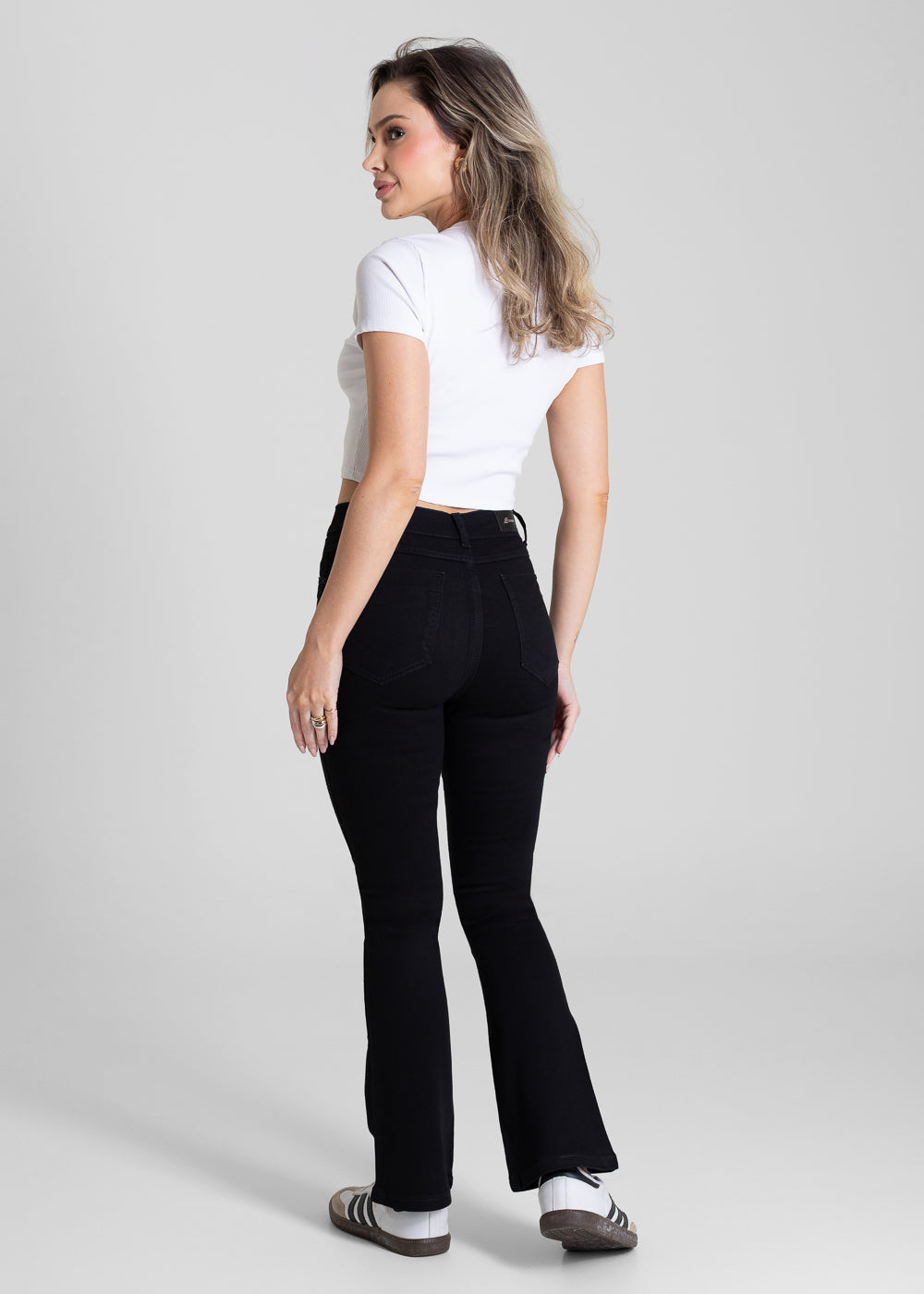 Calça Sarja Sawary Boot Cut Petit Brilho - 283920 PRETO