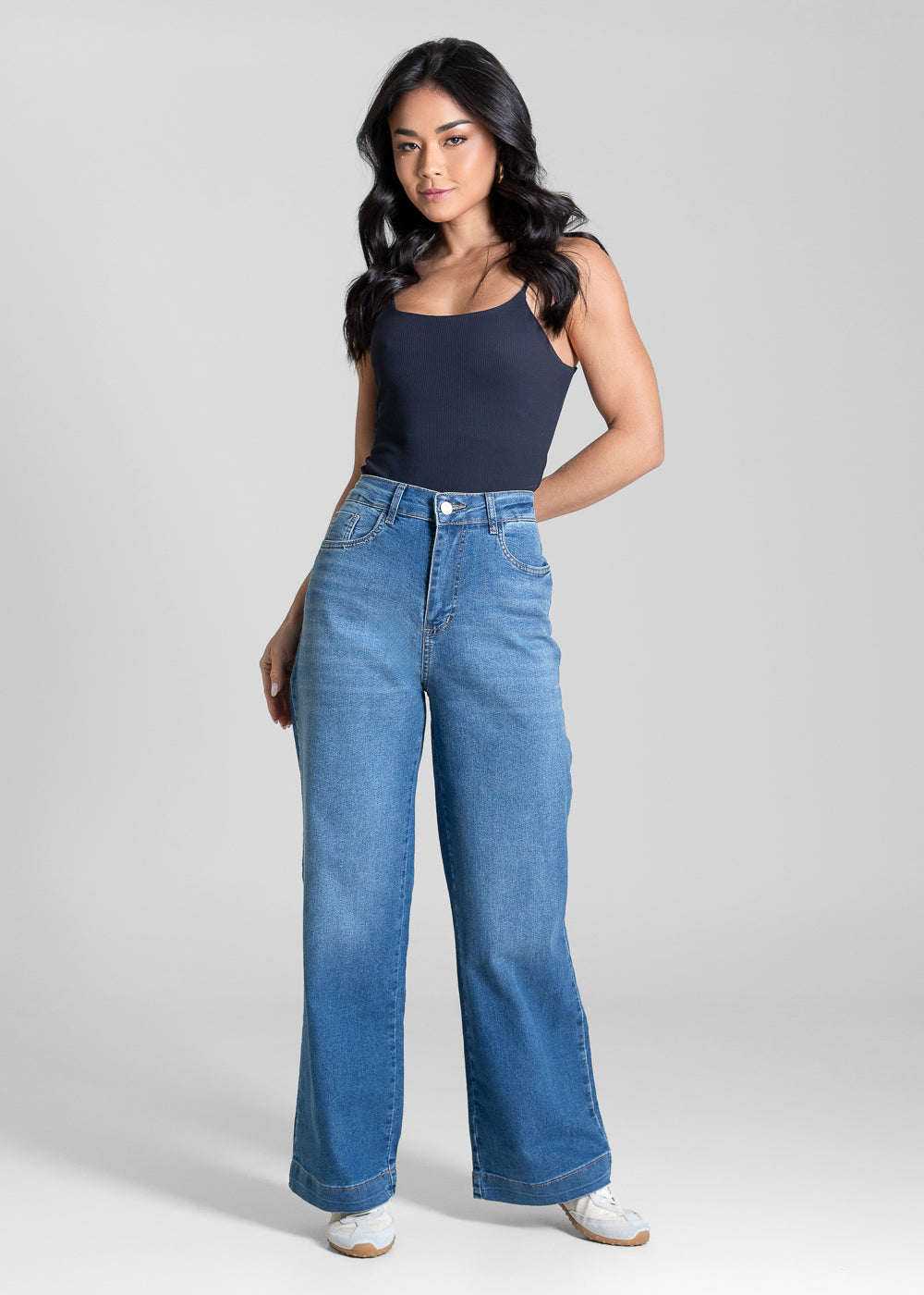 Calça Jeans Sawary Wide Leg Petit - 283931 AZUL