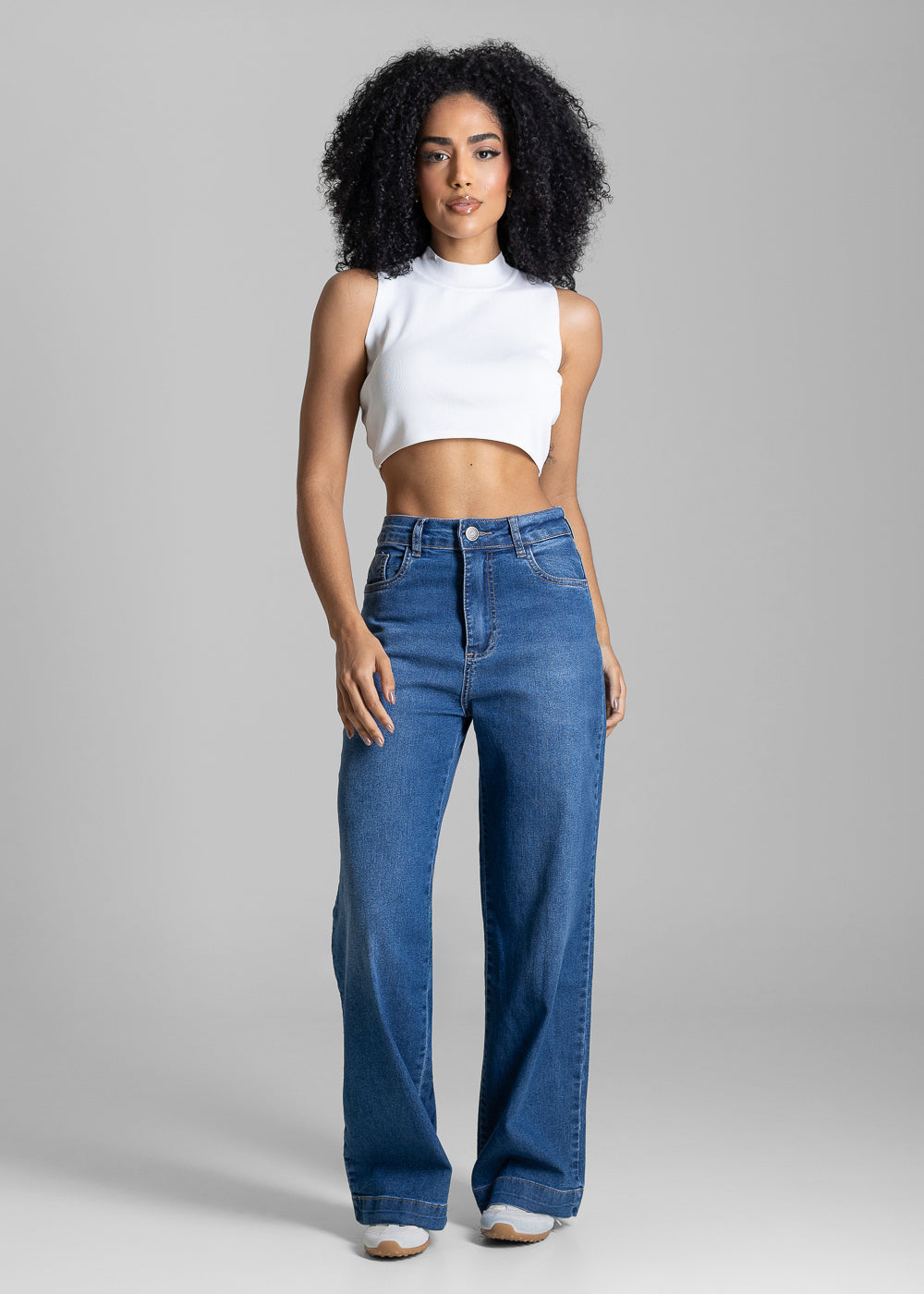 Calça Jeans Sawary Wide Leg Petit - 283932 AZUL