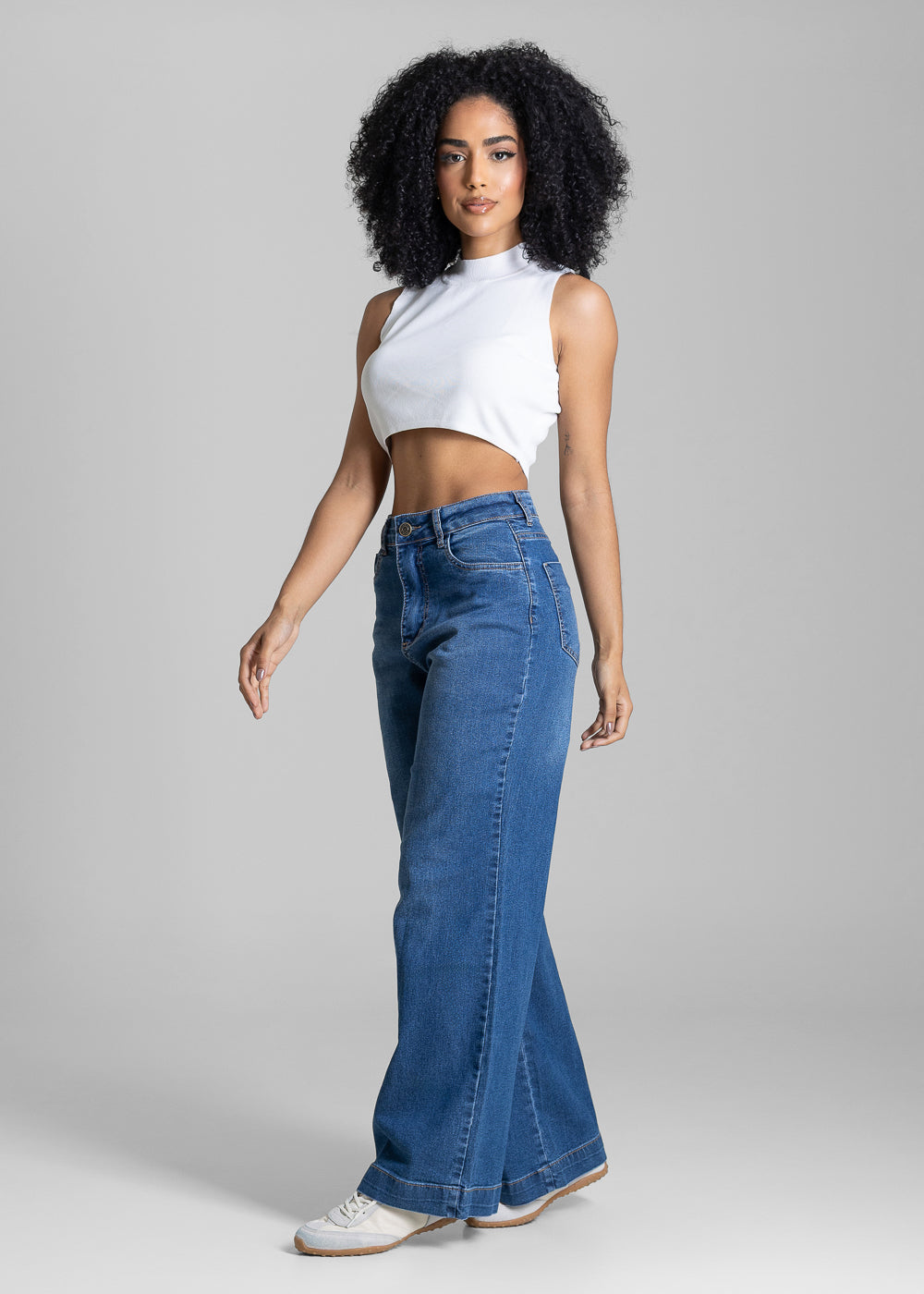 Calça Jeans Sawary Wide Leg Petit - 283932 AZUL