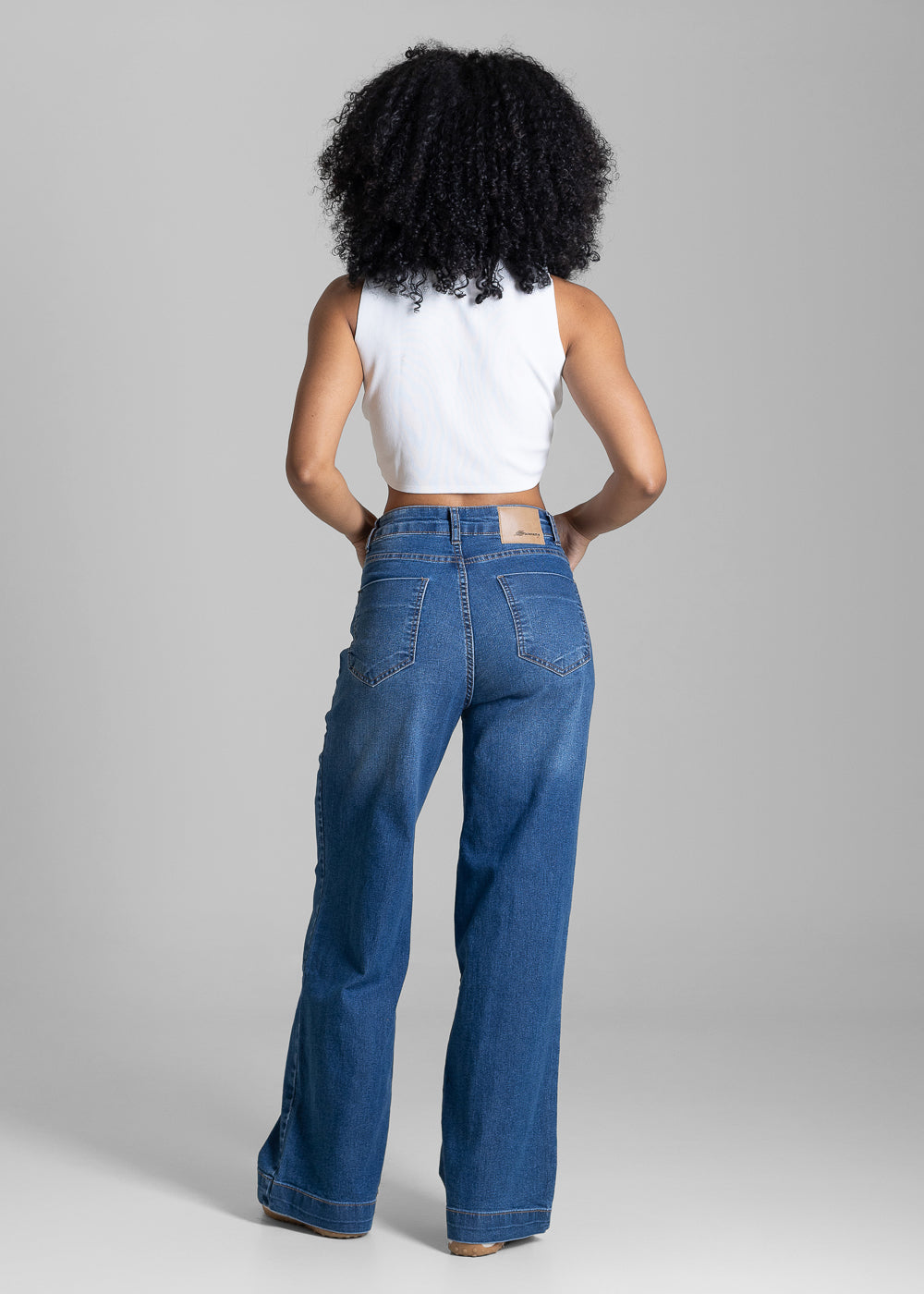 Calça Jeans Sawary Wide Leg Petit - 283932 AZUL