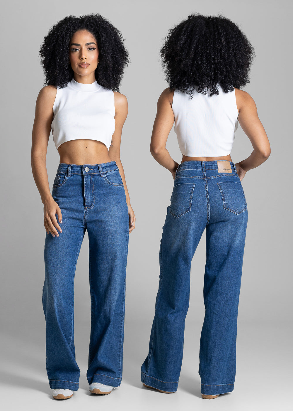 Calça Jeans Sawary Wide Leg Petit - 283932 AZUL
