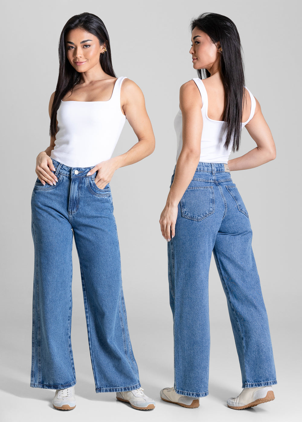 Calça Jeans Sawary Wide Leg Petit - 283941 AZUL