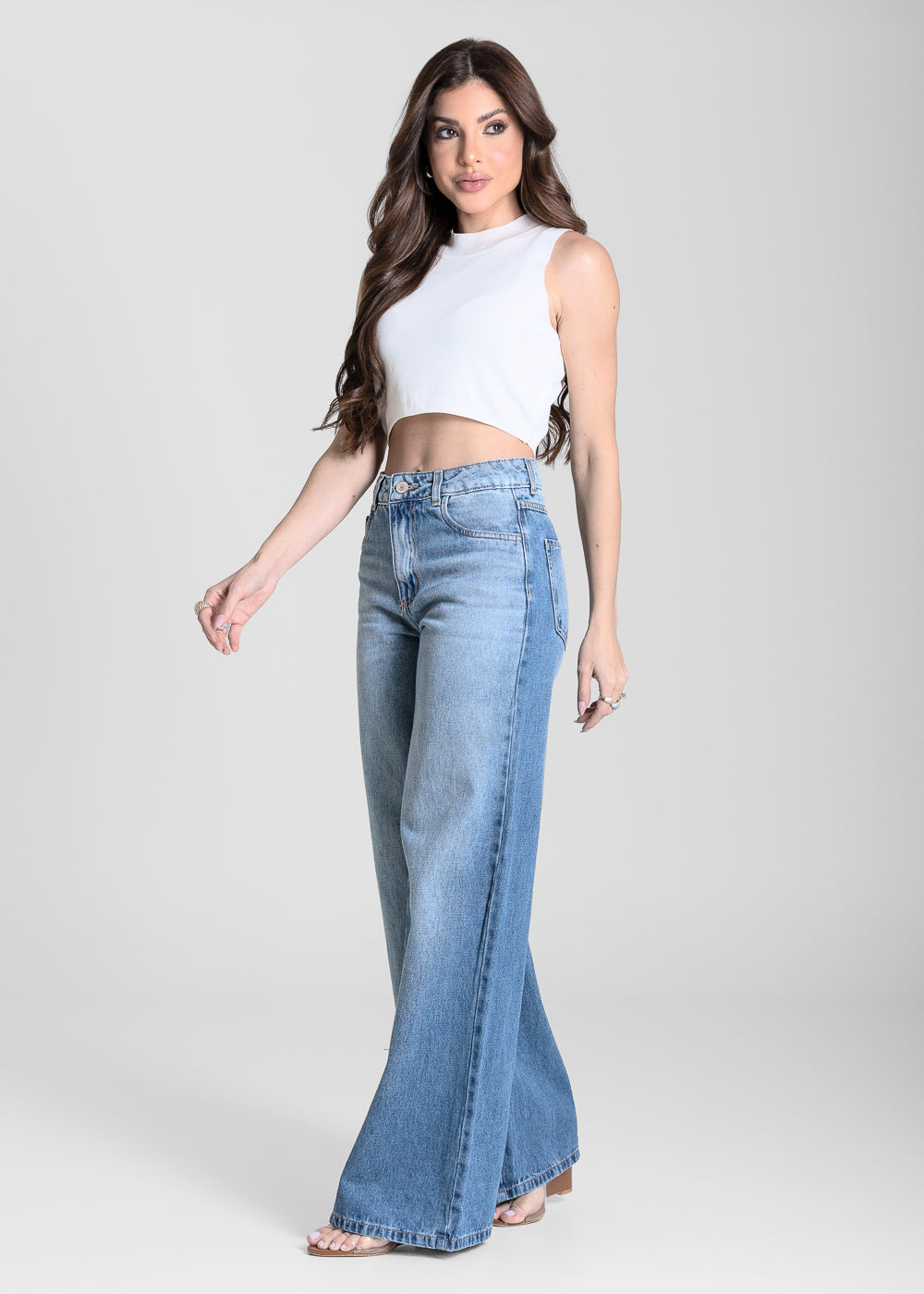 Calça Jeans Sawary Wide Leg - 283943 AZUL