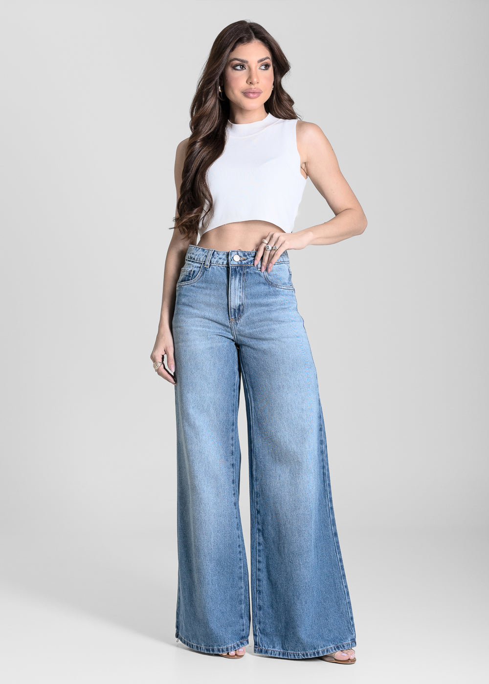Calça Jeans Sawary Wide Leg - 283943 AZUL