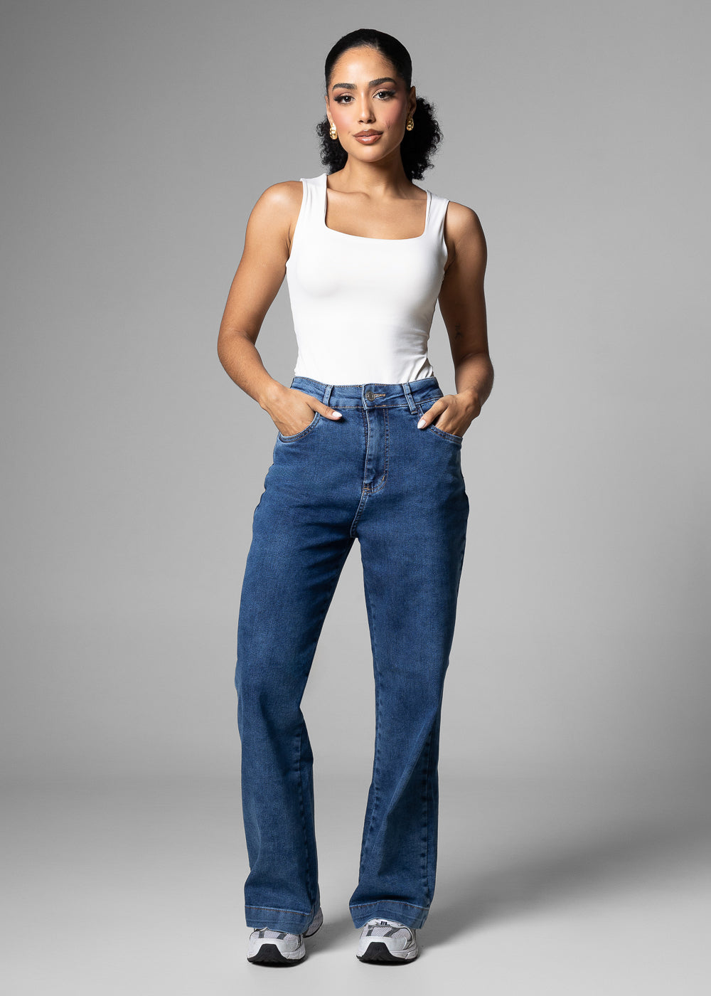 Calça Jeans Sawary Wide Leg Petit - 283946 AZUL