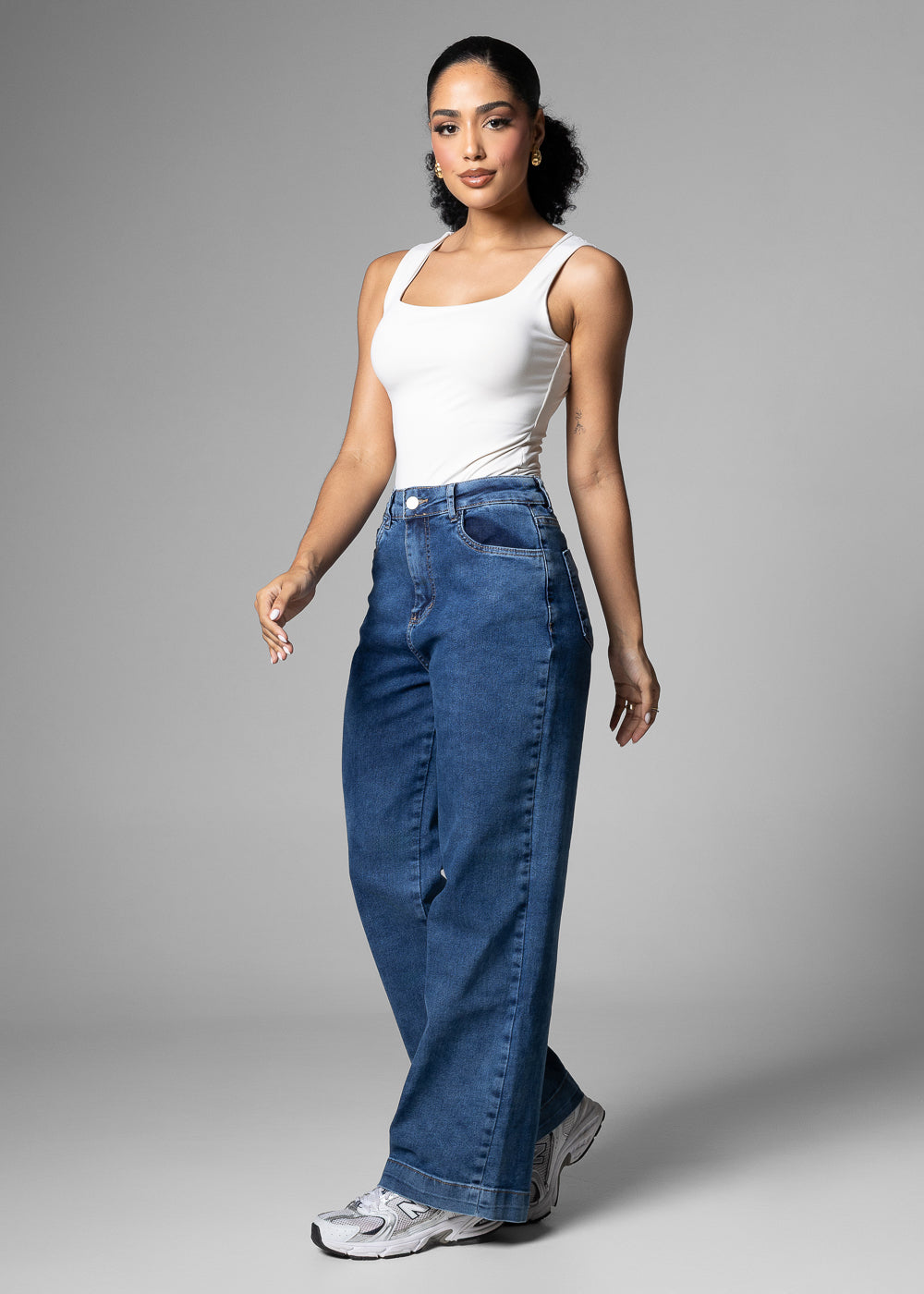 Calça Jeans Sawary Wide Leg Petit - 283946 AZUL