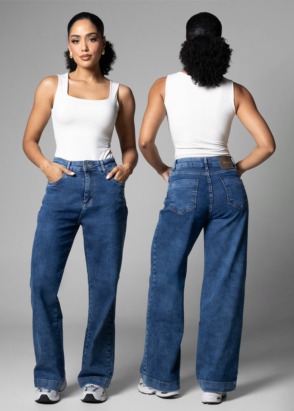 Calça Jeans Sawary Wide Leg Petit - 283946 AZUL