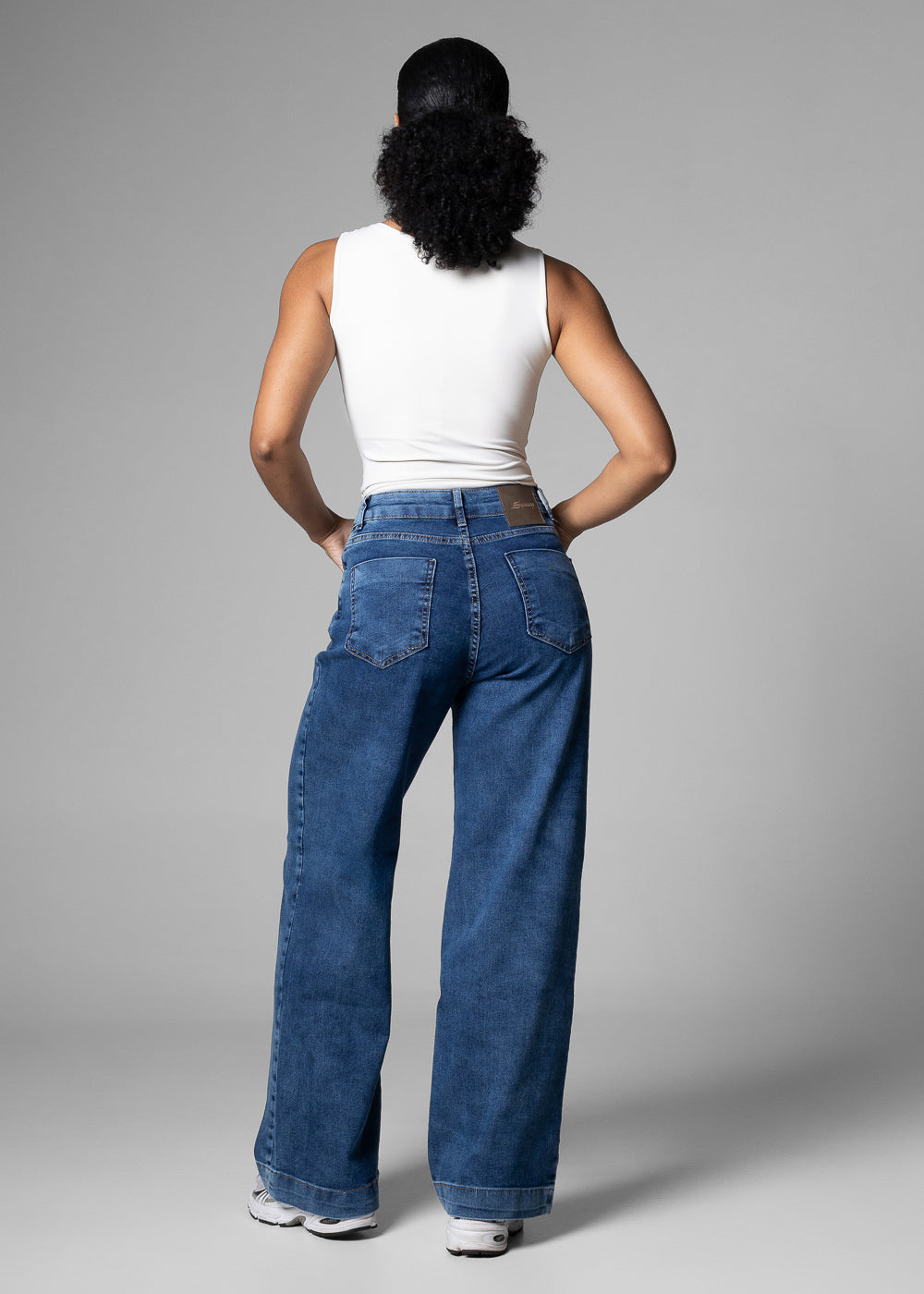 Calça Jeans Sawary Wide Leg Petit - 283946 AZUL