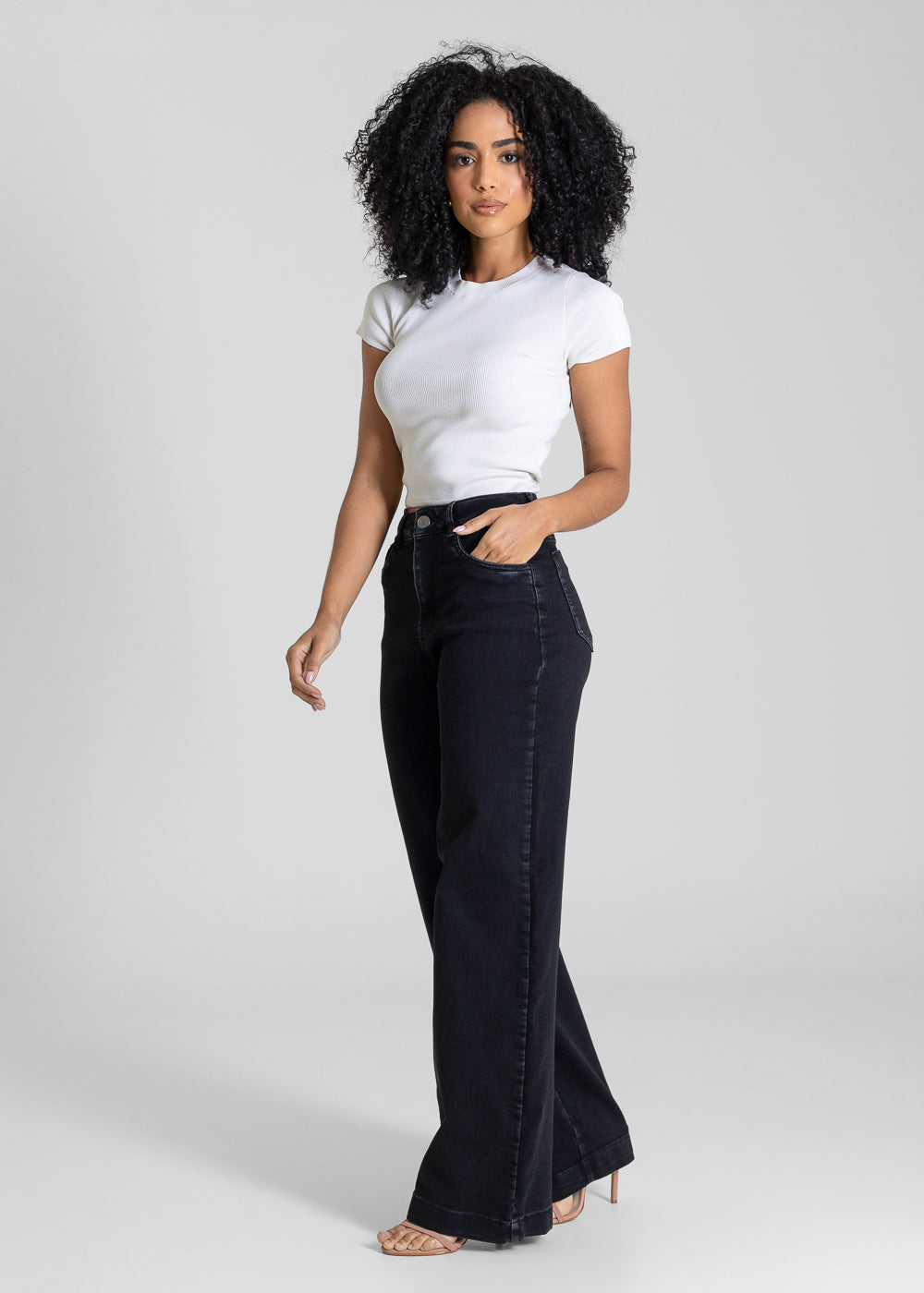 Calça Jeans Sawary Wide Leg - 283979 PRETO