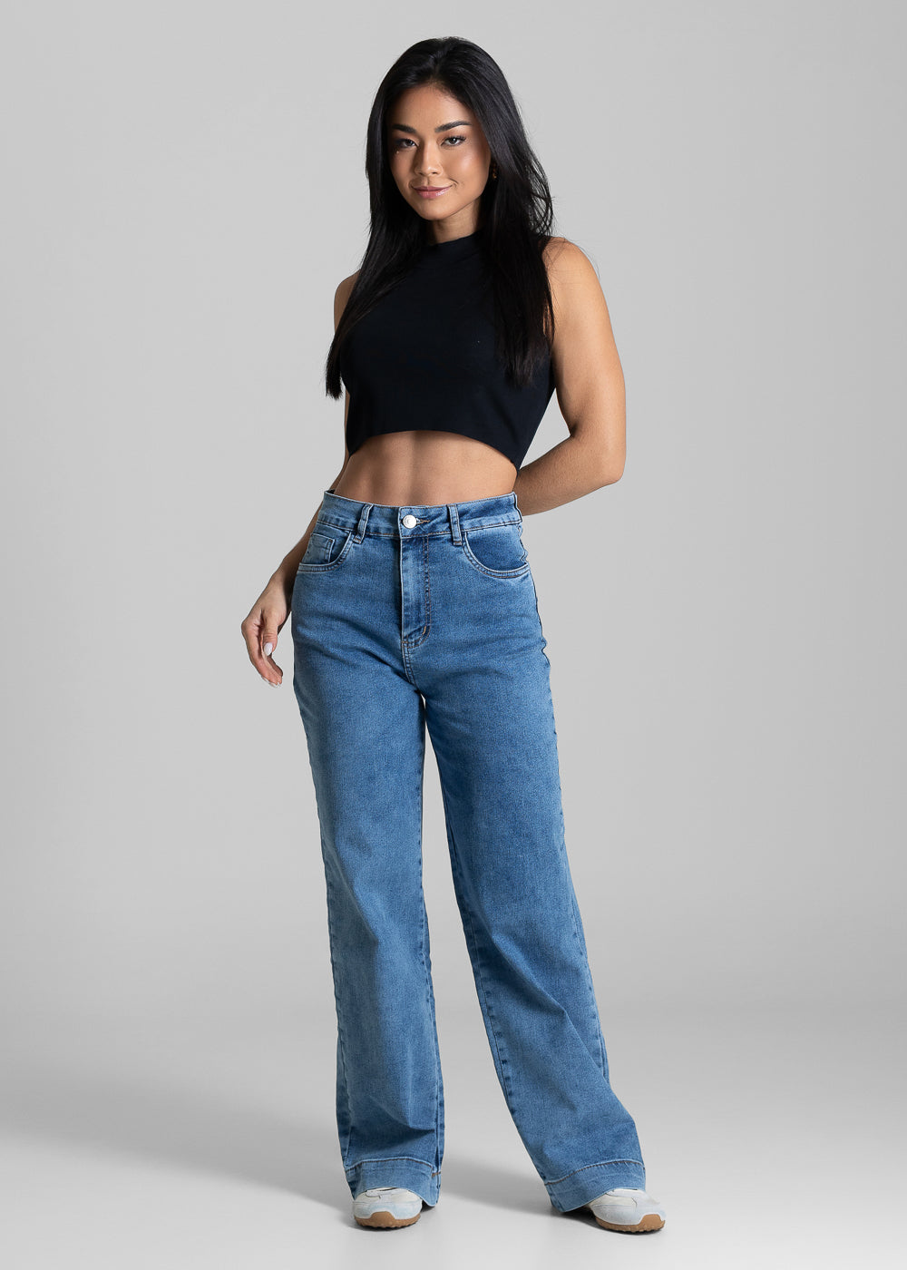 Calça Jeans Sawary Wide Leg Petit - 283988 AZUL