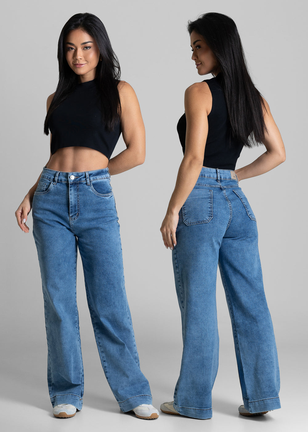Calça Jeans Sawary Wide Leg Petit - 283988 AZUL
