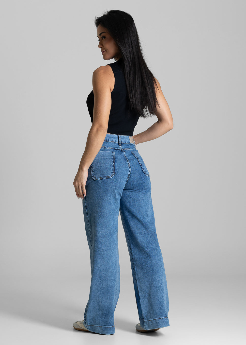 Calça Jeans Sawary Wide Leg Petit - 283988 AZUL