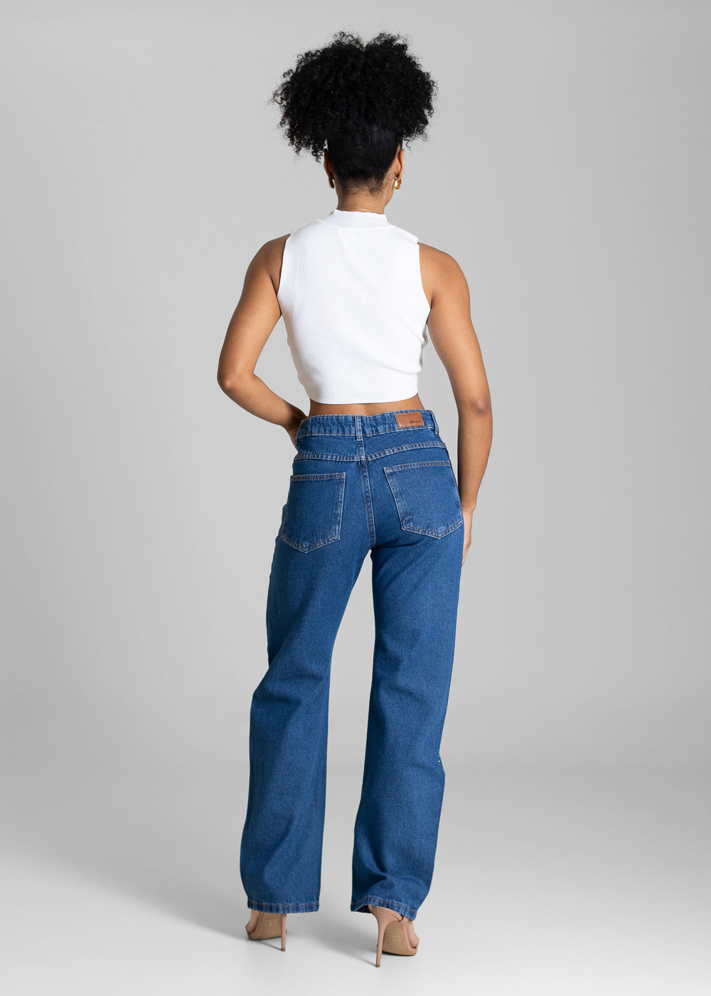 Calça Jeans Sawary Reta Brilho - 284000 AZUL