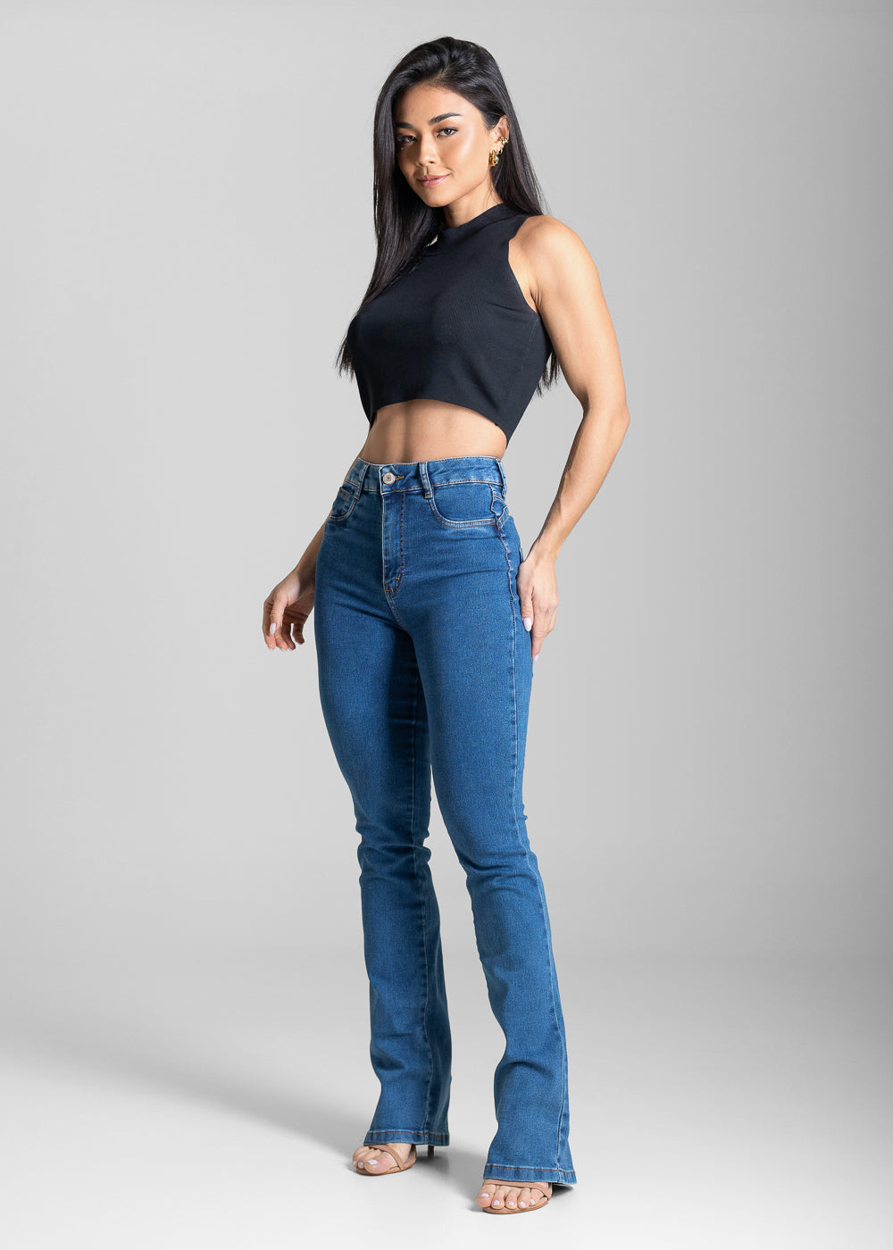 Calça Jeans Sawary Push Up Boot Cut - 284004 AZUL