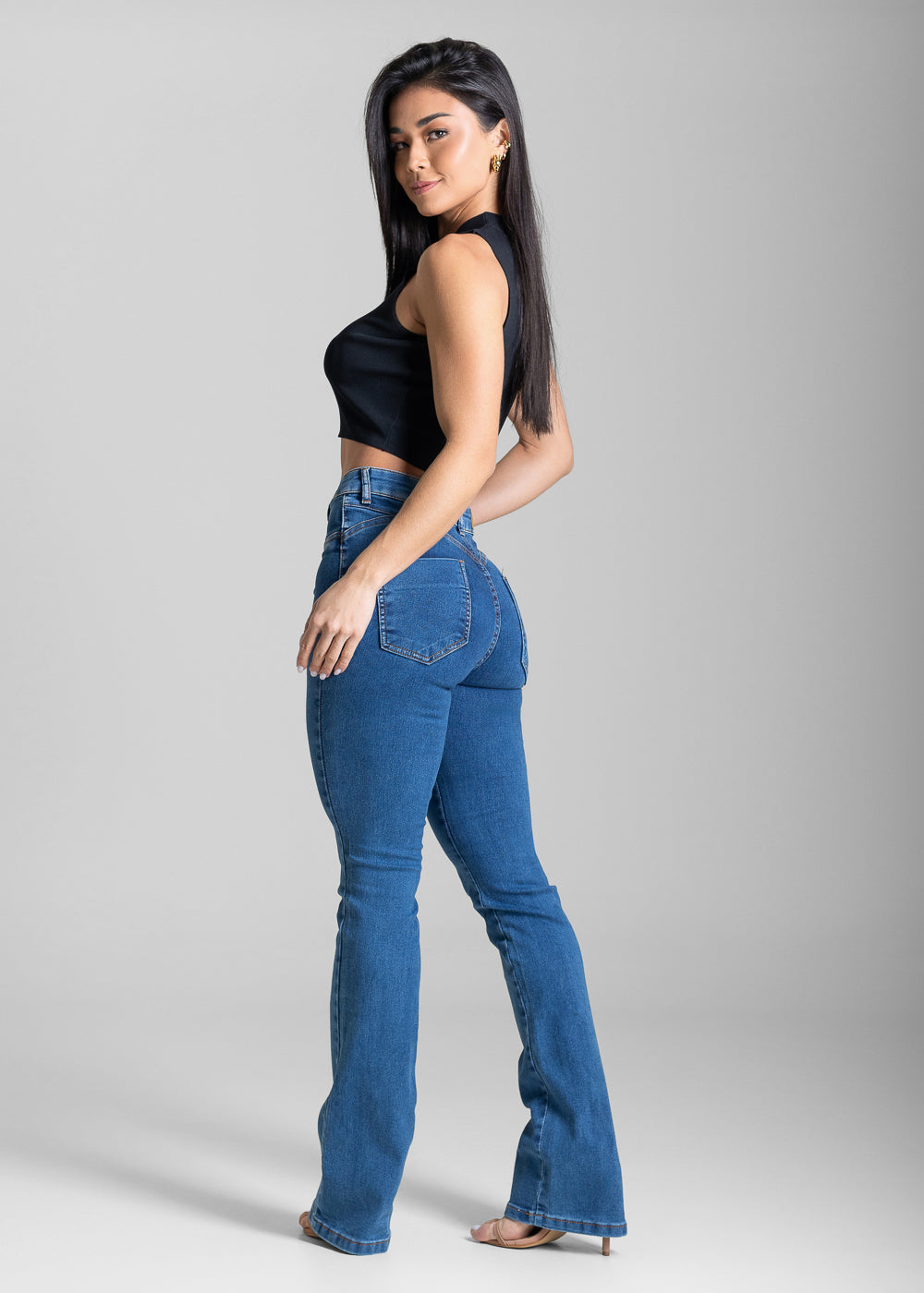 Calça Jeans Sawary Push Up Boot Cut - 284004 AZUL