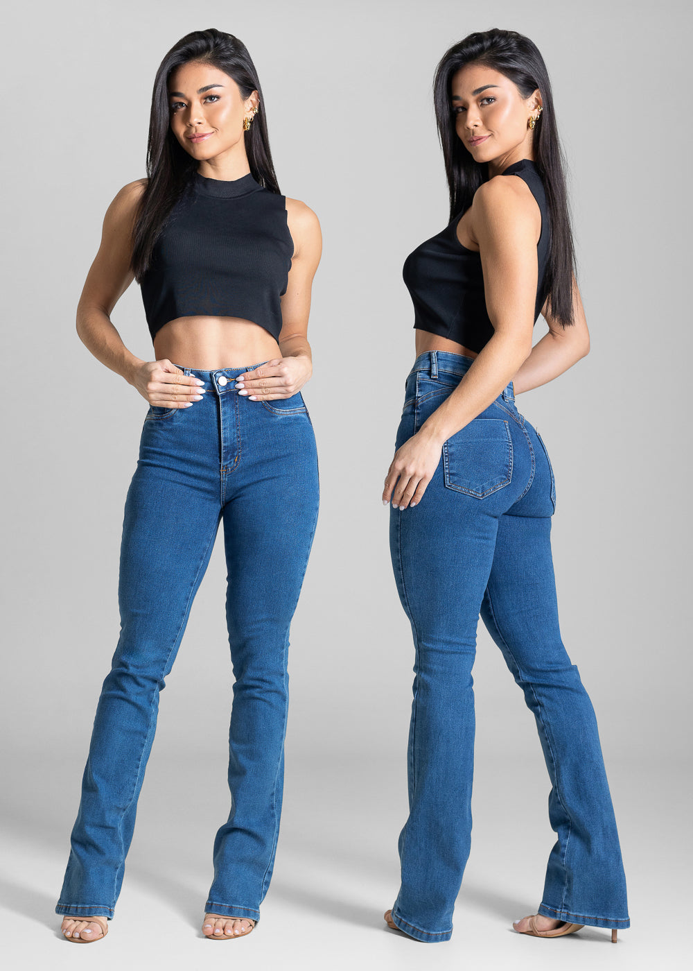 Calça Jeans Sawary Push Up Boot Cut - 284004 AZUL