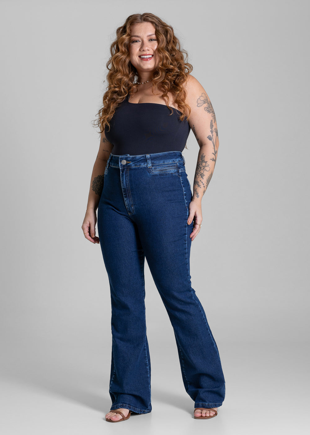Calça Jeans Sawary Plus Size Bootcut - 284016 AZUL
