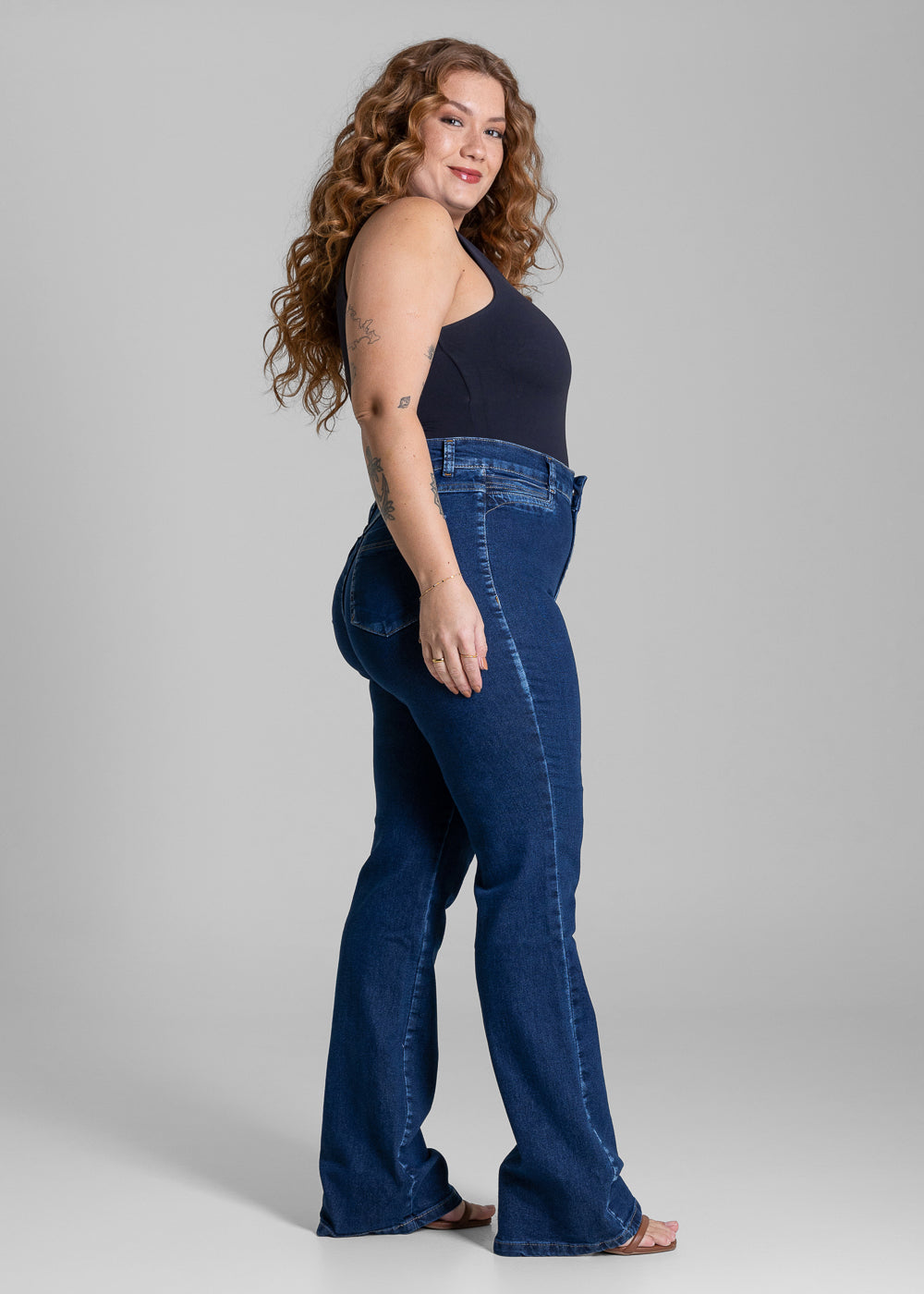 Calça Jeans Sawary Plus Size Bootcut - 284016 AZUL