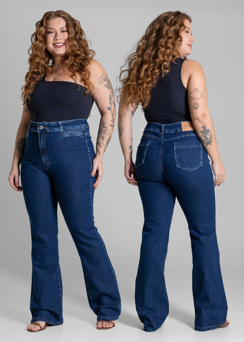 Calça Jeans Sawary Plus Size Bootcut - 284016 AZUL