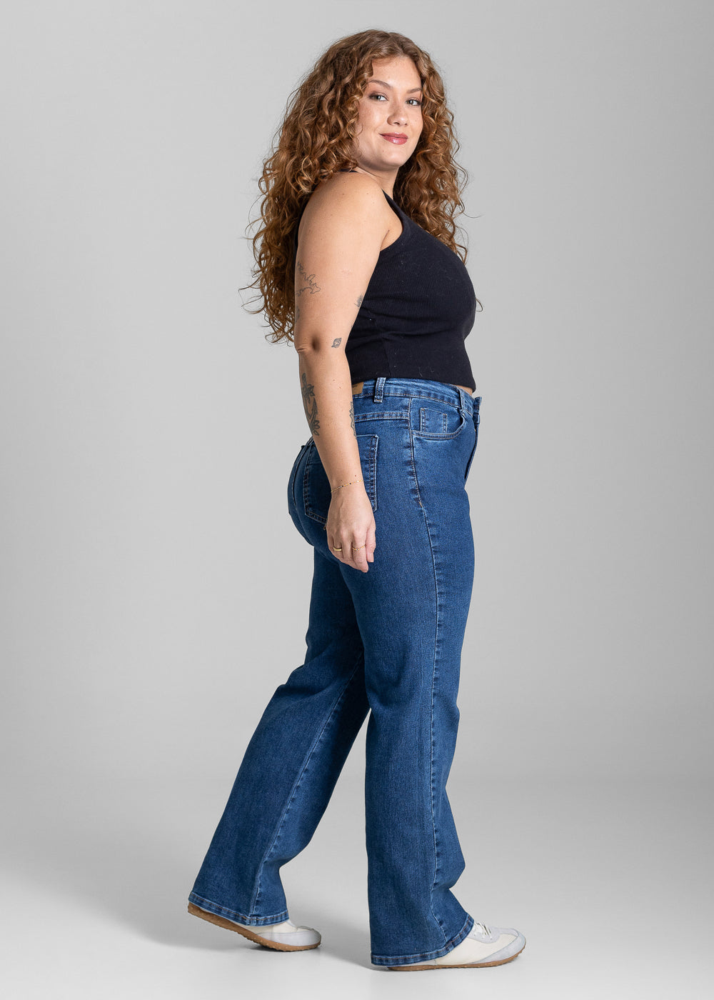 Calça Jeans Sawary Plus Size Reta Petit - 284018 AZUL
