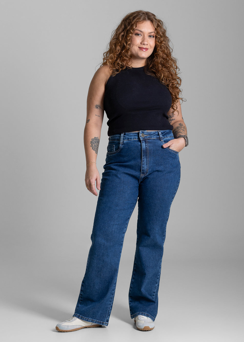 Calça Jeans Sawary Plus Size Reta Petit - 284018 AZUL