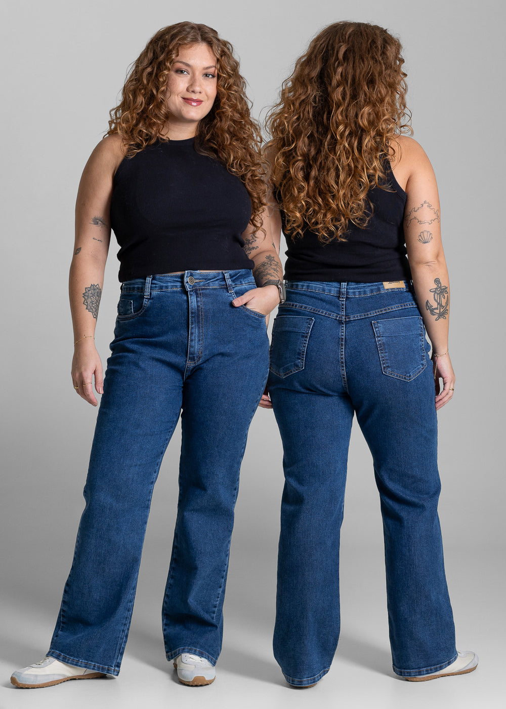 Calça Jeans Sawary Plus Size Reta Petit - 284018 AZUL