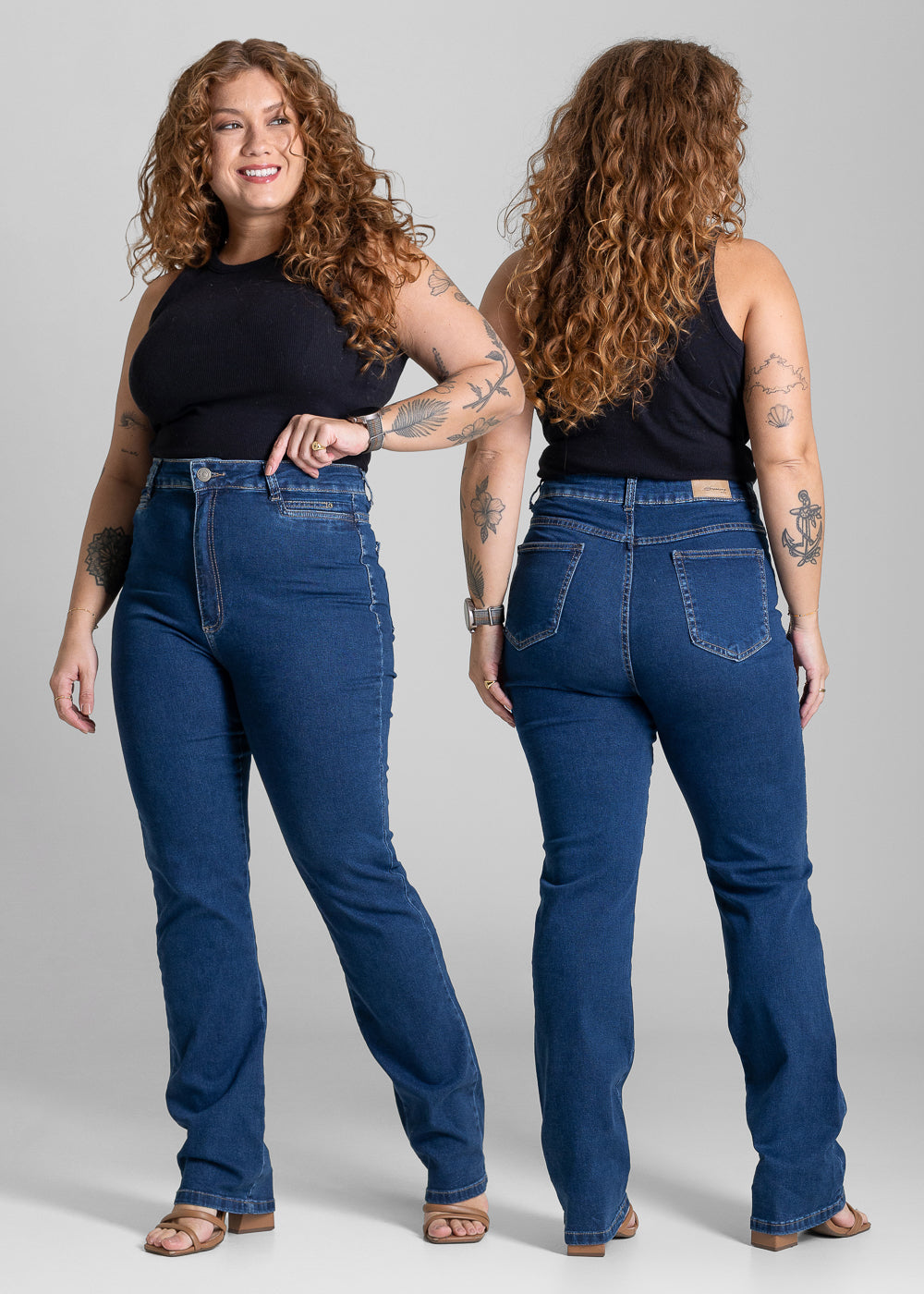 Calça Jeans Sawary Plus Size Reta - 284019 AZUL
