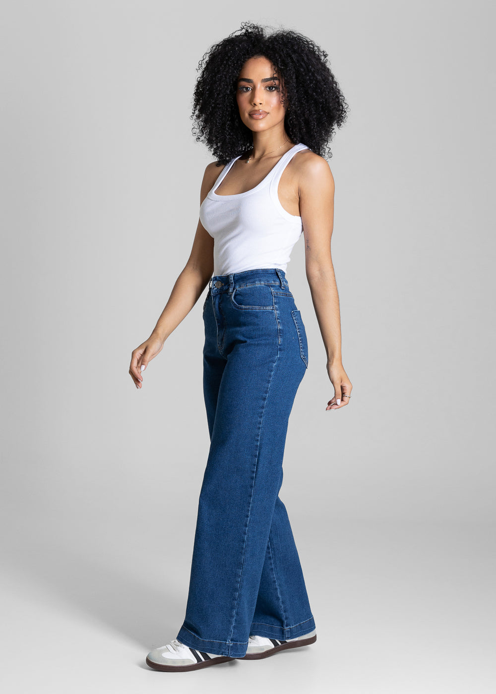 Calça Jeans Sawary Wide Leg Petit - 284023 AZUL