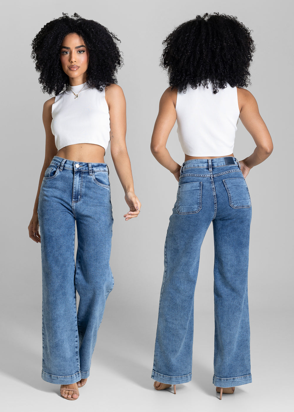 'Calça Jeans Sawary Wide Leg Petit - 284029 AZUL