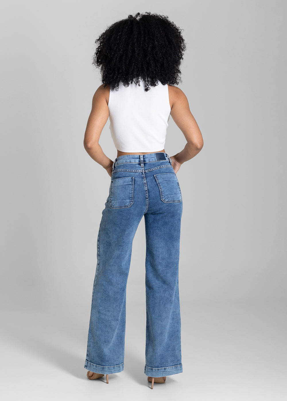 'Calça Jeans Sawary Wide Leg Petit - 284029 AZUL