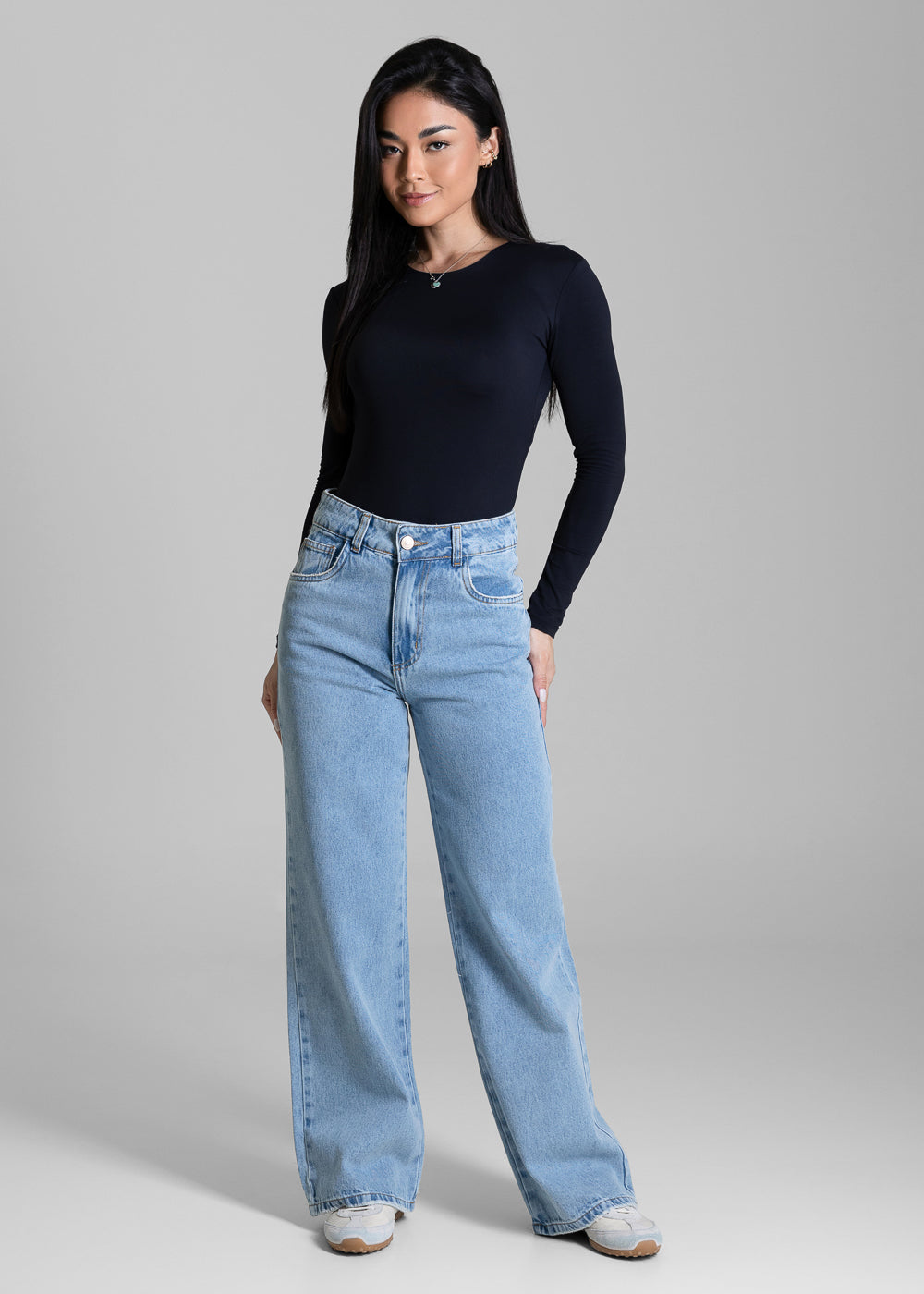 Calça Jeans Sawary Wide Leg Petit - 284039 AZUL