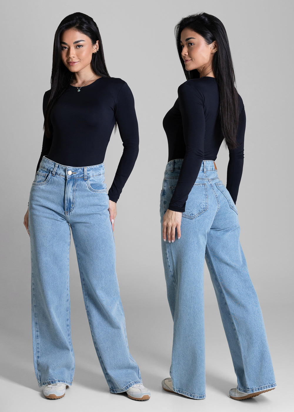 Calça Jeans Sawary Wide Leg Petit - 284039 AZUL