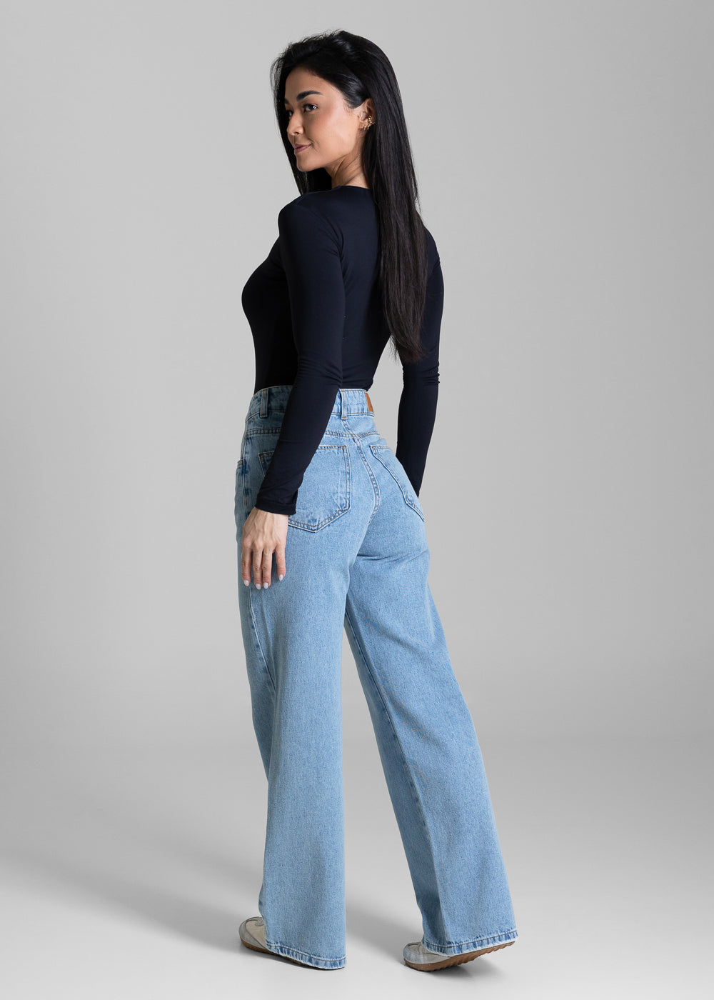 Calça Jeans Sawary Wide Leg Petit - 284039 AZUL