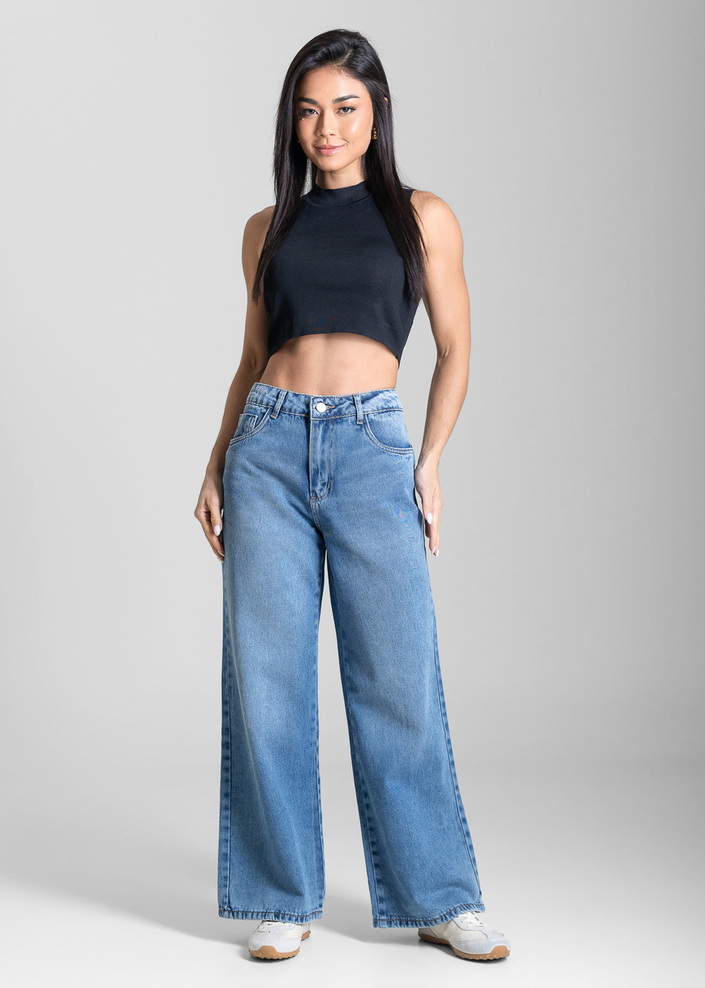 Calça Jeans Sawary Wide Leg Petit - 284051 AZUL