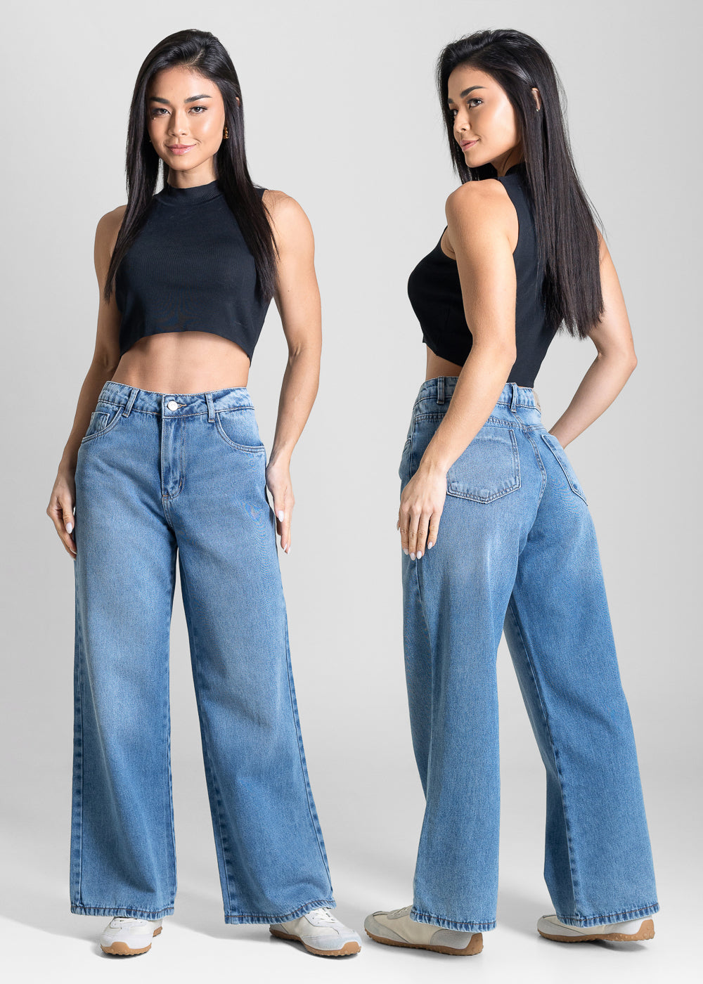 Calça Jeans Sawary Wide Leg Petit - 284051 AZUL
