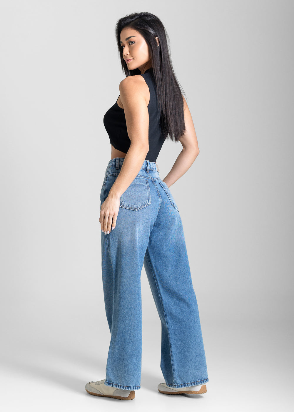 Calça Jeans Sawary Wide Leg Petit - 284051 AZUL