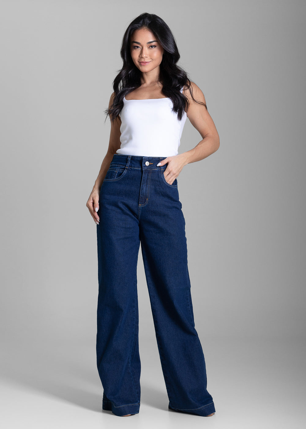 Calça Jeans Sawary Wide Leg - 284055 AZUL