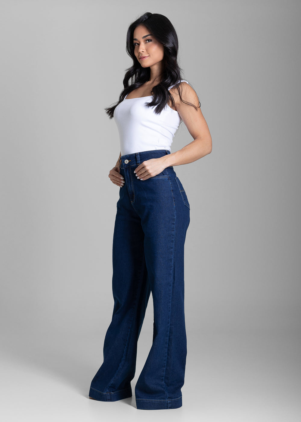 Calça Jeans Sawary Wide Leg - 284055 AZUL